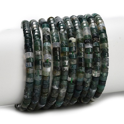 Natural Moss Agate Beads Strands G-Z110-A39-2x4mm-1