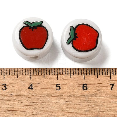 Christmas Theme Glazed Porcelain Beads PORC-NH0001-01B-1