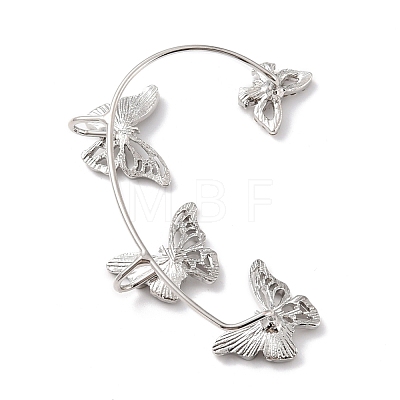 Butterfly Crystal Rhinestone Cuff Earrings for Girl Women Gift EJEW-F275-01A-P-1