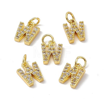 Real 18K Gold Plated Brass Micro Pave Clear Cubic Zirconia Charms KK-E068-VB452-W-1