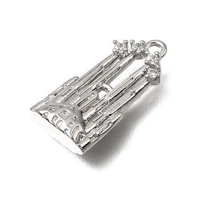 Brass Micro Pave Clear Cubic Zirconia Pendants KK-A302-11P-1