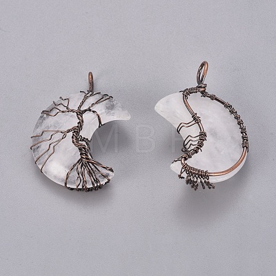 Natural Quartz Crystal Tree of Life Wire Wrapped Pendants G-L520-E06-R-NF-1