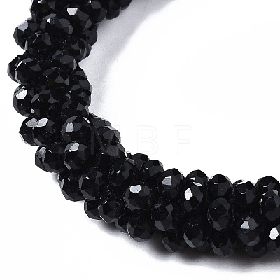 Faceted Opaque Glass Beads Stretch Bracelets BJEW-S144-002E-01-1