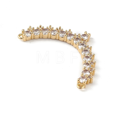 Rack Plating Brass Micro Pave Clear Cubic Zirconia Chandelier Component Link KK-C019-26G-1