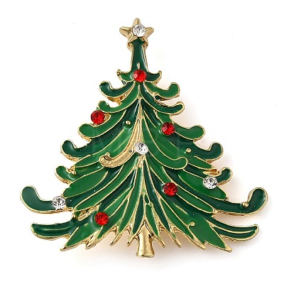 Christmas Alloy Colorful Rhinestone Brooches LS-JEWB-U009-10E-1