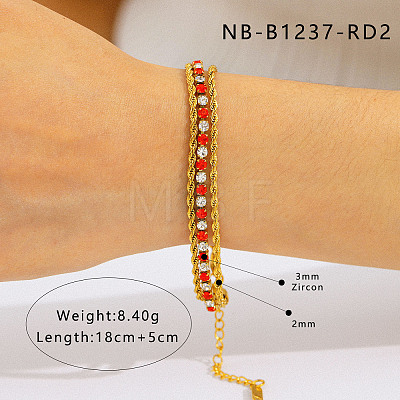 304 Stainless Steel Pave Cubic Zirconia Tennis Bracelets WG7D6AE-03-1