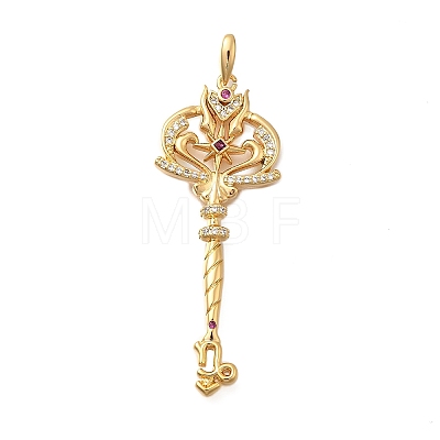 Brass Micro Pave Cubic Zirconia Big Pendants KK-B147-04G-06-1