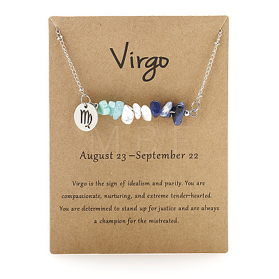 667 Stainless Steel with Natural Amazonite & Natural Howlite & Natural Sodalite Chip Pendant Necklaces FS-WGFED6E-02-1