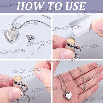 1Pc Stainless Steel Paw Print Heart Urn Ashes Pendant Necklaces NJEW-CN0001-15P-1
