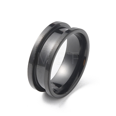 Titanium Steel Grooved Finger Ring RJEW-WH0004-32D-EB-1