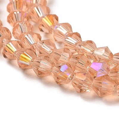 Transparent Electroplate Glass Beads Strands GLAA-F029-4mm-D15-1