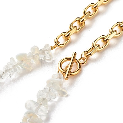 Synthetic Opalite Chip Beads Jewelry Set SJEW-JS01223-08-1
