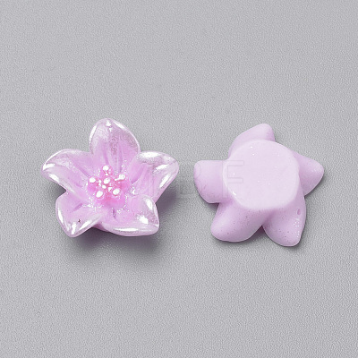 Imitation Pearl Resin Cabochons X-CRES-S302-32E-1