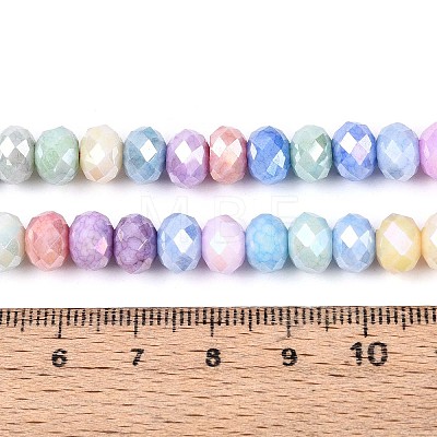 Anti-Tarnish Electroplate Rondelle Glass Beads Strands EGLA-T021-8mm-17-01-1