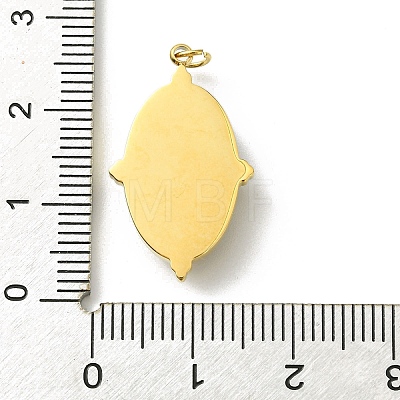Ion Plating(IP) 304 Stainless Steel Pave Faceted Natural Lapis Lazuli Pendants FIND-Z028-40E-1