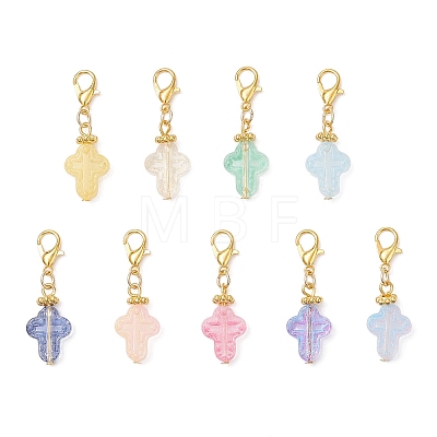 9Pcs Glass Pendant Decorations X1-HJEW-JM03929-01-1