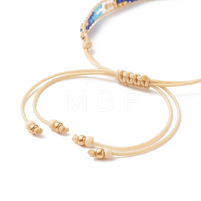 Handmade Japanese Seed Evil Eye Braided Bead Bracelets BJEW-MZ00018-02-1