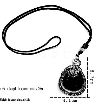 Natural Obsidian Pendants Necklaces for Women Men MT3574-1