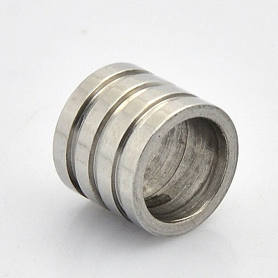 Big Hole Smooth Surface 304 Stainless Steel Beads Fit Rubber O Rings STAS-O048-06-1