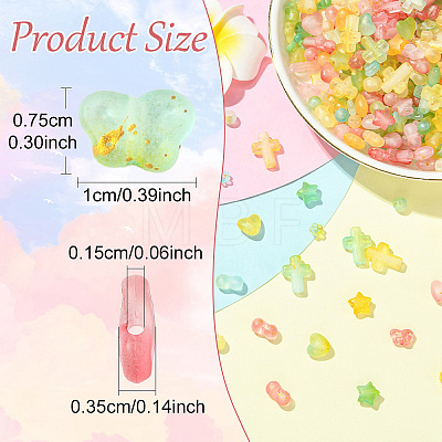 Gradient Color Transparent Acrylic Beads OACR-YW0004-61A-1