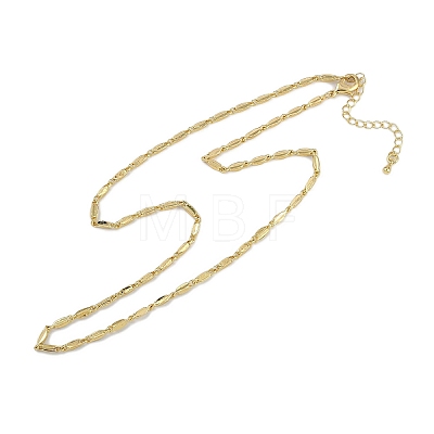 Rack Plating Brass Oval Link Chain Necklaces for Women NJEW-K382-16B-G-1