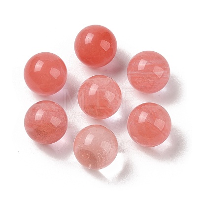 Cherry Quartz Glass No Hole Sphere Beads G-K353-04D-21-1