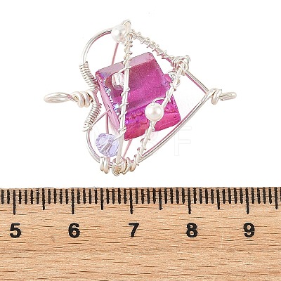 Electroplated Natural Quartz Copper Wire Wrapped Pendants PALLOY-TA00429-04-1
