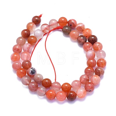 Natural South Red Agate Beads Strands G-K310-C03-8mm-1