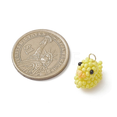 Glass Seed Beaded Duck Charms PALLOY-MZ01133-1