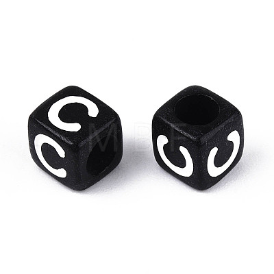 Initial Acrylic Horizontal Hole Beads OACR-ZX006-35C-1
