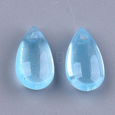 Transparent Spray Painted Glass Charms X-GLAA-S183-03C-1