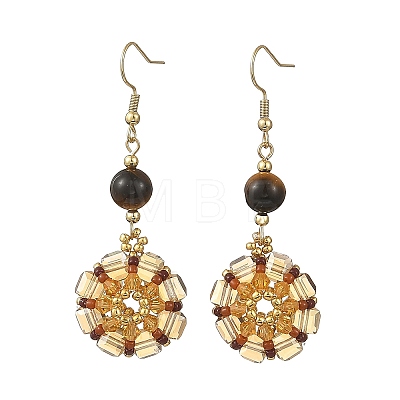 Glass Seed Beads Dangle Earrings EJEW-MZ00763-1