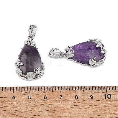 Natural Amethyst Pendants G-P393-P06-1