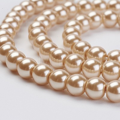 Eco-Friendly Glass Pearl Bead Strands X-HY-A008-6mm-RB019-1