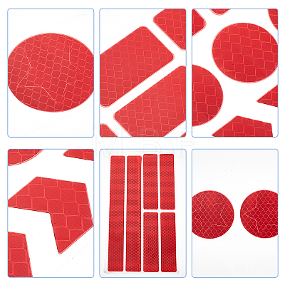 Gorgecraft 4 Sheet 4 Color Waterproof Plastic Reflective Sticker DIY-GF0004-88-1