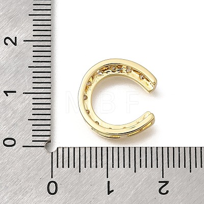 Brass Micro Pave Clear Cubic Zirconia Slide Charms KK-Z155-18G-1