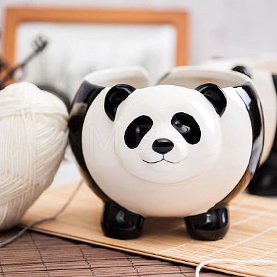 Lovely Panda Shape Handmade Porcelain Yarn Bowl Holder SENE-PW0022-05-1