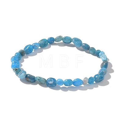 Natural Apatite Bead Stretch Bracelets BJEW-K213-40-1