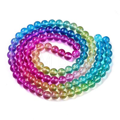 Baking Paint Transparent Glass Beads DGLA-M001-8mm-04-1