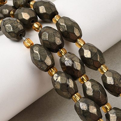 Natural Pyrite Beads Strands G-Z131-F01-01-1