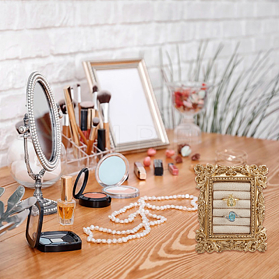 Resin & Velvet Photo Frame Ring Display Stands RDIS-WH0001-42B-1