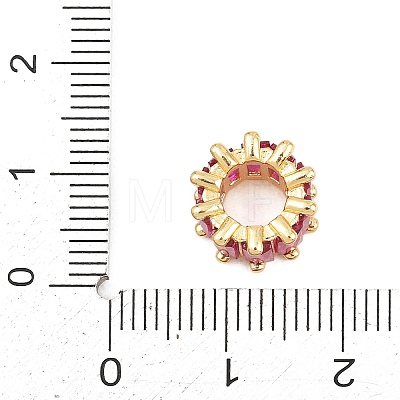 Brass Micro Pave Cubic Zirconia European Beads KK-C170-34G-01-1