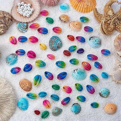 Spray Paint Cowrie Shell Beads DIY-SZ0007-38-1