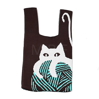 Polyester Mini Knit Tote Bags ABAG-C008-01B-05-1