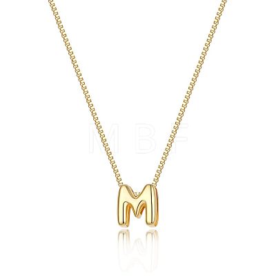Brass Initial Pendant Box Chain Necklaces for Women FS-WG5C822-13-1