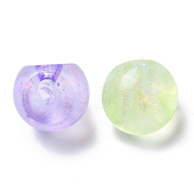 Plating Iridescent Luminous Acrylic Beads OACR-R256-04-1
