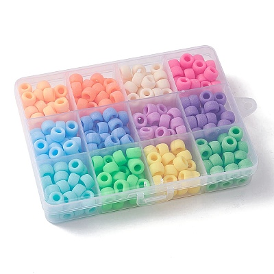 360Pcs 12 Colors Opaque Plastic Beads KY-FS0001-14-1