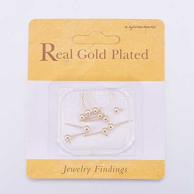 Brass Stud Earring Findings X-KK-T014-66G-1