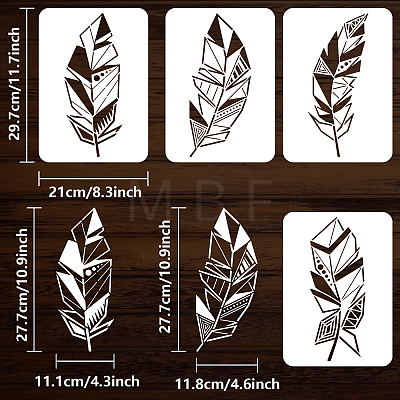 4Pcs 4 Styles PET Hollow Out Drawing Painting Stencils DIY-WH0394-0071-1
