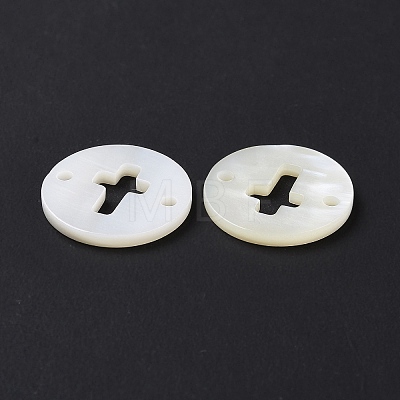 Natural Freshwater Shell Connector Charms SHEL-H001-09-1